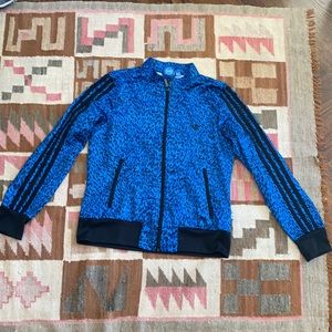 Adidas blue Cheetah tracksuit jacket size Lg/Md